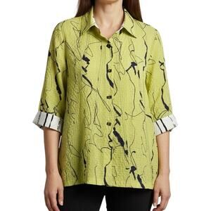 Moonlight Y & S Fashion Design Large Green Black Wearable Art to Wear Shirt Top